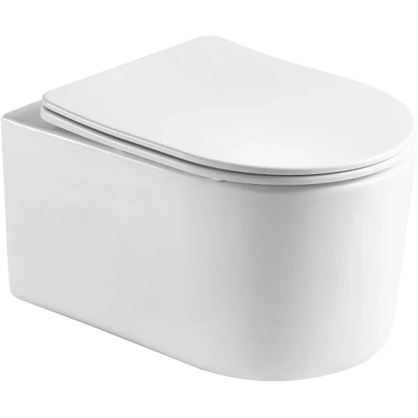 Унитаз подвесной Aquatek Мия AQ2004T-00 безободковый, торнадо, с сиденьем микролифт, белый