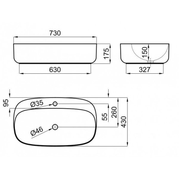 Раковина Noken Arquitect N390000051 73х43 белый