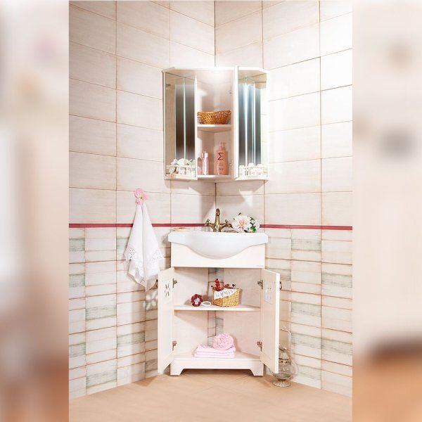 Комплект мебели для ванной Бриклаер КАНТРИ 60K, бежевый