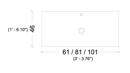 Столешница прямая 80 антрацит Armadi Art 840-080-A