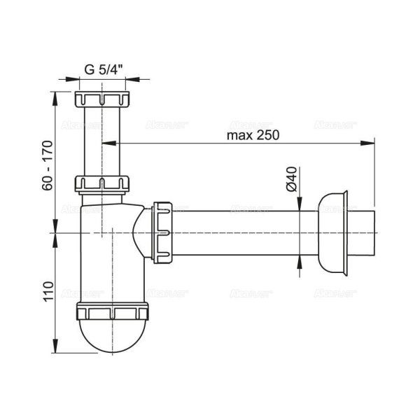 Сифон для раковины AlcaPlast A43