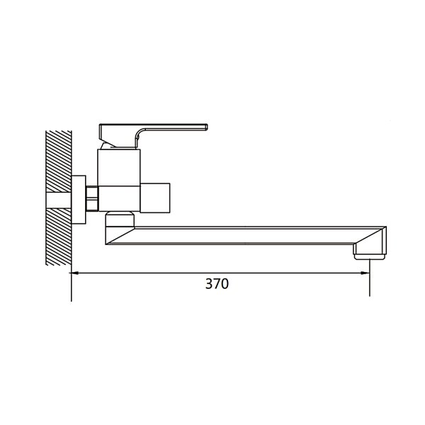 Смеситель для ванны однорычажный  универсальный Shevanik S9622T, Оружейная сталь