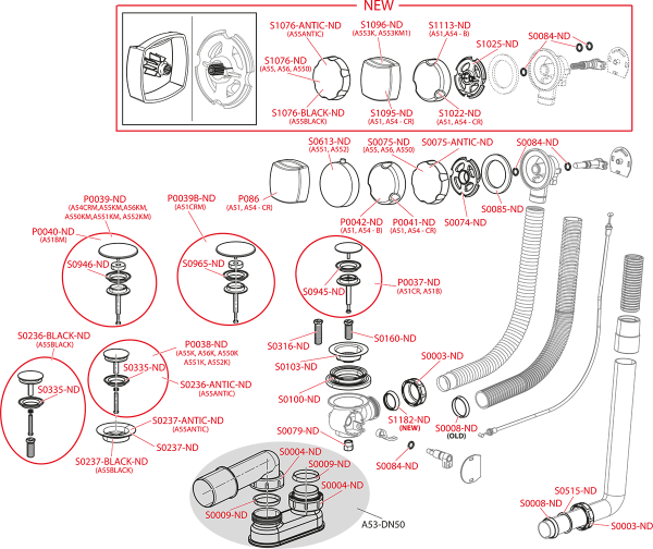 Слив-перелив AlcaPlast  A55BLACK-60 черный матовый