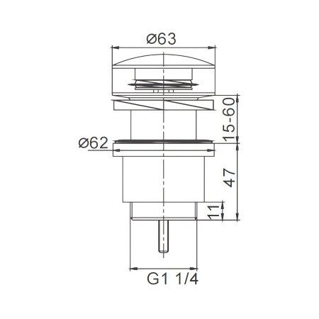 Донный клапан для раковины универсальный  Frap F62-4, бронза