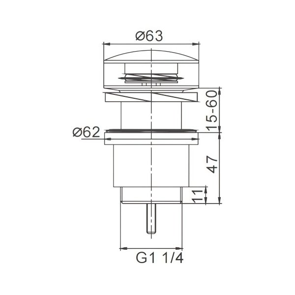 Донный клапан для раковины универсальный  Frap F62-4, бронза