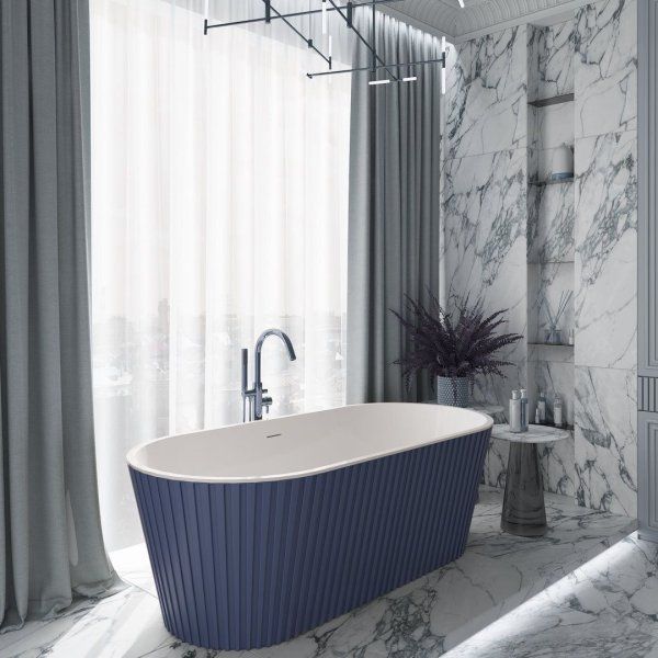 Ванна акриловая отдельностоящая Teymi Kati 170x80x58, синяя матовая T130114