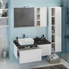 Тумба-умывальник COMFORTY "Милан-120" белый глянец с антрацитовой столешницей, с раковиной COMFORTY T-Y9378