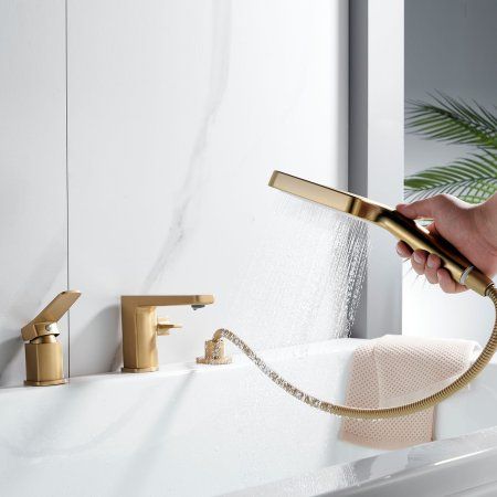 Смеситель для ванны однорычажный  Shevanik S9912G, Золотой сатин