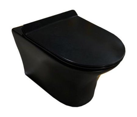 Унитаз подвесной Cerutti SPA 2617E Matt black микролифт, черный