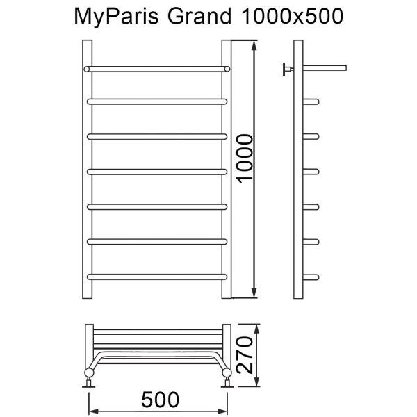 Полотенцесушитель MYFREA My Paris (Grand) 100/50