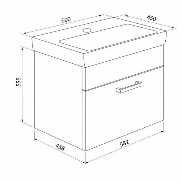 Тумба с раковиной IDDIS New Mirro NMDCIRIY60QAWiVS95JQK белый