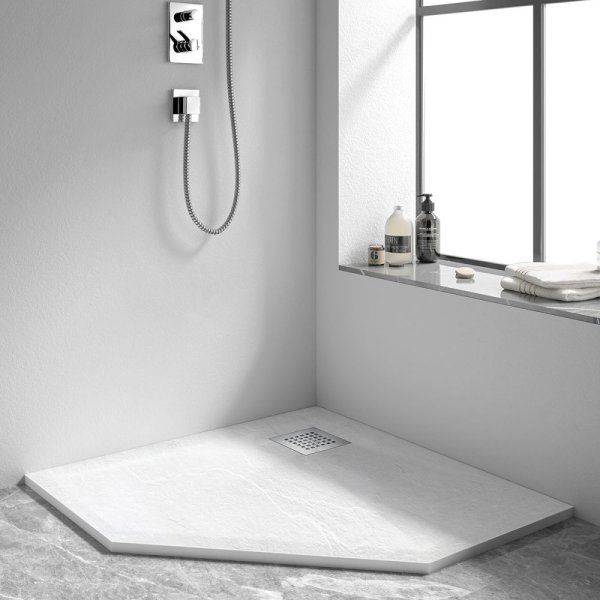 Поддон для душа из искусственного камня Vincea VST-4SP1010W 100x100x2.5 белый матовый