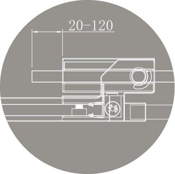 Душевая дверь в нишу Cezares Slider SLIDER-B-1-90/100-GRIGIO-Cr тонированное стекло