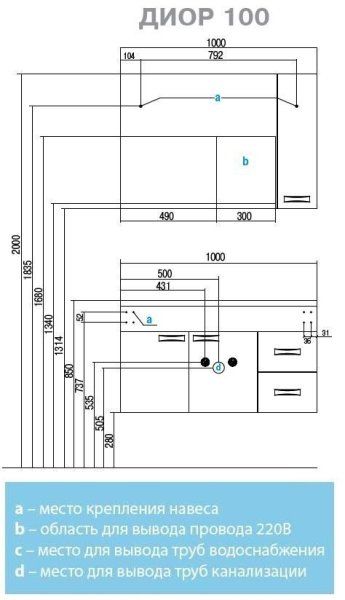 Тумба с раковиной Aquaton Диор 1A167701DR010 100 раковина Премьер, белый