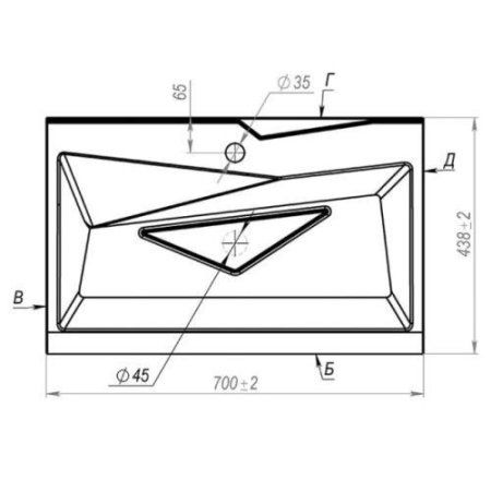 Умывальник Andrea Lambo 700 (700*440)