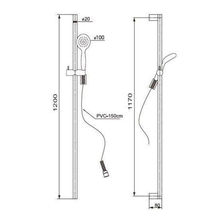 Душевой гарнитур Paini Catania CTSUCRFM12RI1LQK12FZ хром