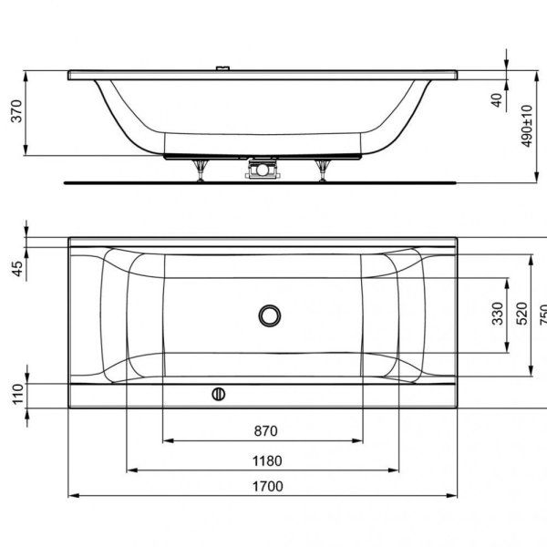 Акриловая ванна Ideal Standard Connect E019701 170X75