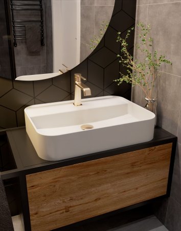 Смеситель для раковины однорычажный AQUAme Asti AQM6410BG, Brushed gold