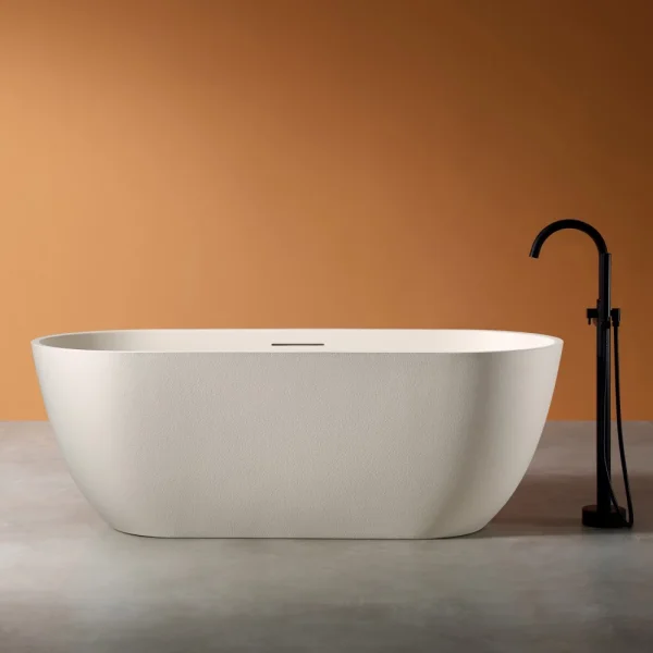 Ванна из литьевого мрамора Abber Frankfurt AM9941MBE 170x75 см, отдельностоящая, светло-бежевый матовый