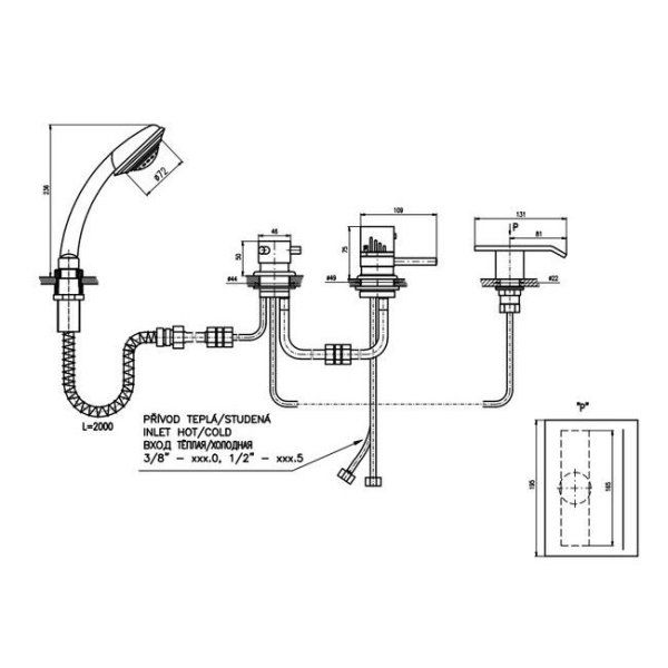 Смеситель Rav Slezak Dunaj DT274.5PZ для ванны золото