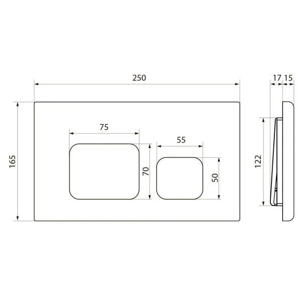 Кнопка смыва Point Афина PN44041G для инсталляции, золотой