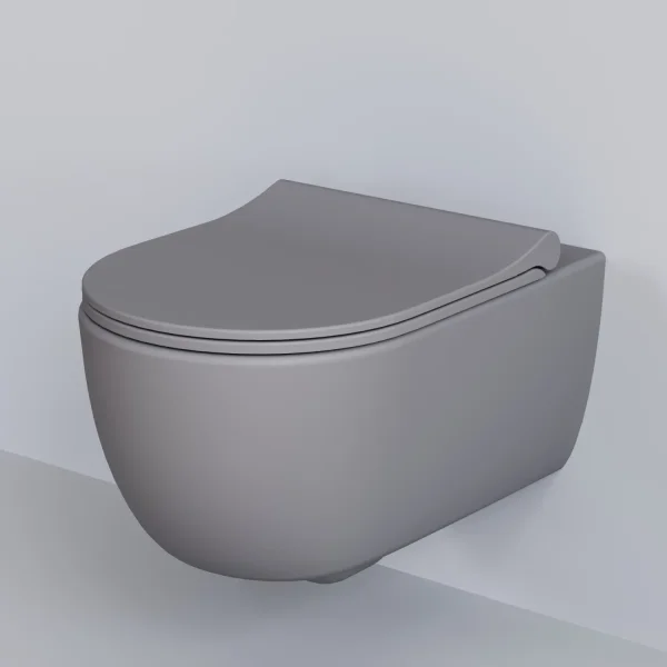 Унитаз подвесной Ambassador Abner 103T20301R безободковый, серый матовый