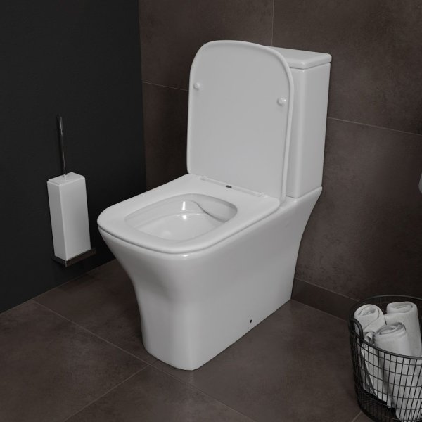 Унитаз напольный Teymi Helmi Pro безободковый, сиденье микролифт T40305