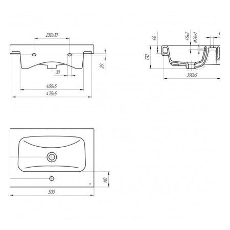Раковина Velvex Moduo UM-MOD50/1 50х40 белый