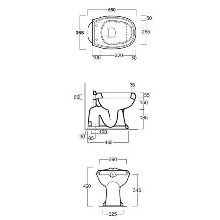 Унитаз приставной Simas Arcade AR801bi выпуск в пол