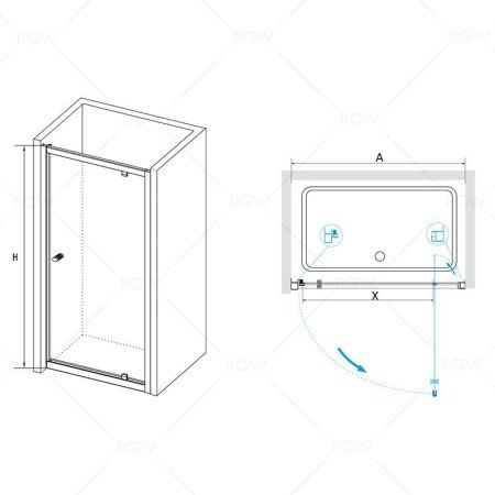 Душевая дверь RGW Passage 04080500-11 стекло прозрачное/профиль хром