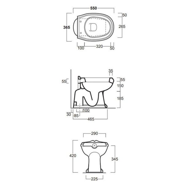 Унитаз приставной Simas Arcade AR801bi выпуск в пол