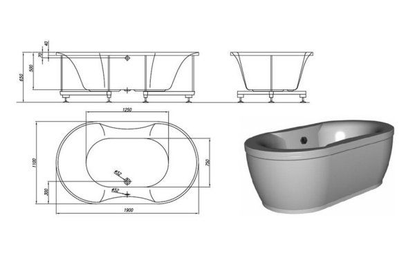 Акриловая ванна Kolpa San Gloriana 190х110