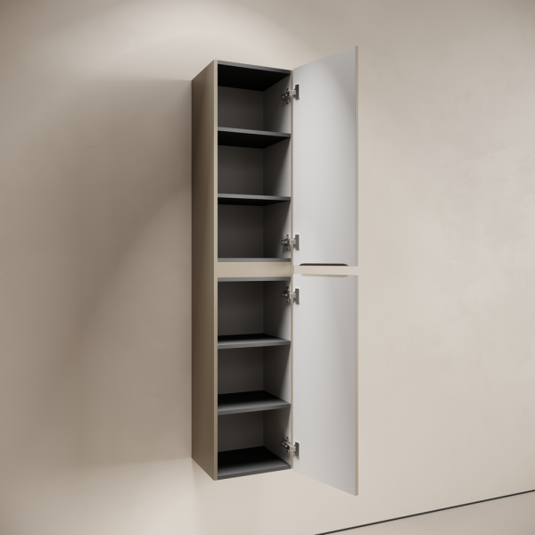 Шкаф-пенал подвесной SANCOS Code, 350х350х1650 мм, цвет  серо- бежевый,  PCD35GB