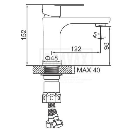Смеситель Ledeme L71018 нержавеющая сталь