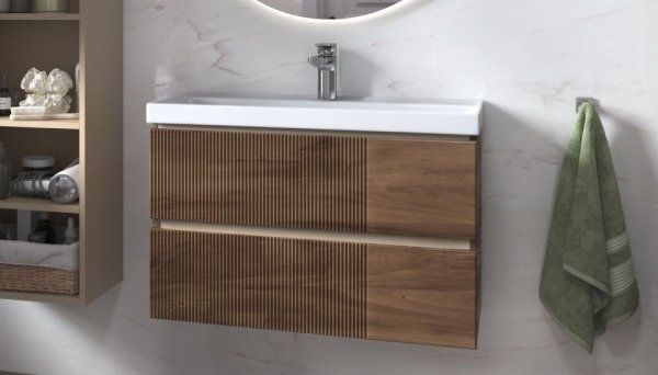 Тумба под раковину Velvex Mondi 800-0-2 (Madera Classica Slim) навесная акация темная (308 акация темная)