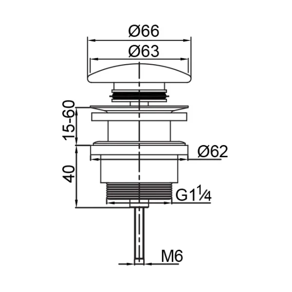 Донный клапан универсальный Veragio Sbortis Cromo VR.SBR-8003.CR