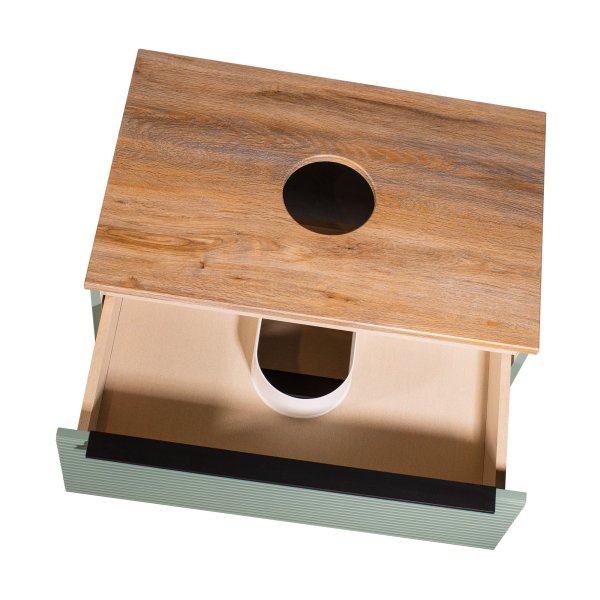 Тумба Runo Орлеан 60 зелёный дуб натуральный подвесная под накладной умывальник (00-00004650)