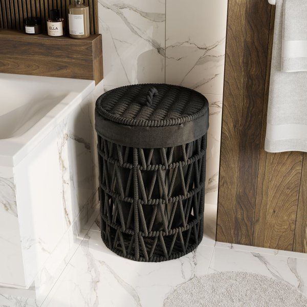 Корзина для белья WasserKRAFT Mosel WB-460-L черный