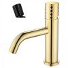 Смеситель Boheme Stick 121-GB для раковины низкий, золото, черный diamond