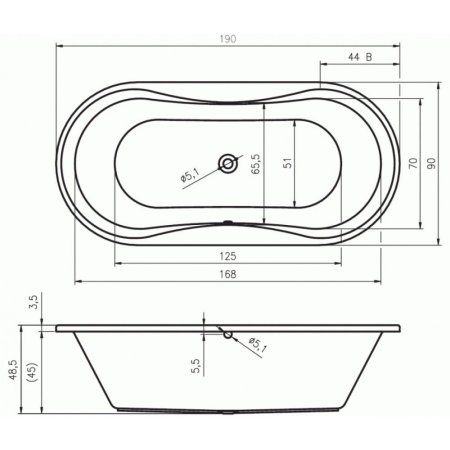 Ванна акриловая Riho Lugano BA7800500000000 190x90