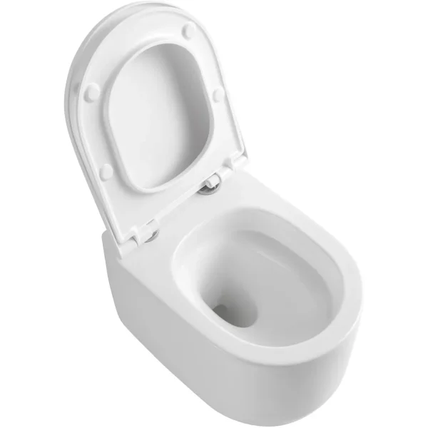 Унитаз подвесной Boheme Flow 969-SET-W безободковый, торнадо, с сиденьем микролифт, белый