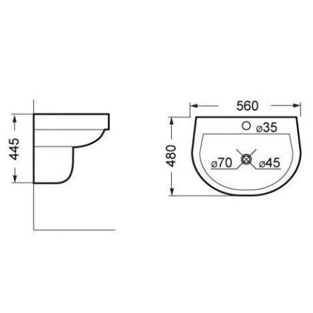 Раковина BelBagno Dune 56
