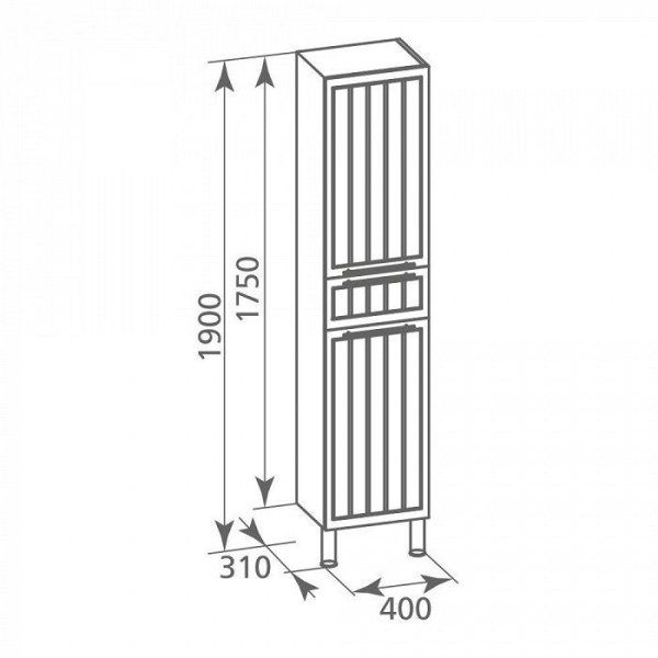 Шкаф-пенал Milardo Magellan 40 напольный белый (MAKQG4DE00OP0MXM97QF)