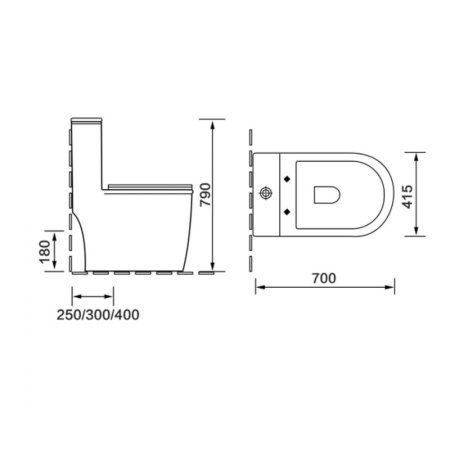 Унитаз-компакт SantiLine SL-5019B черный