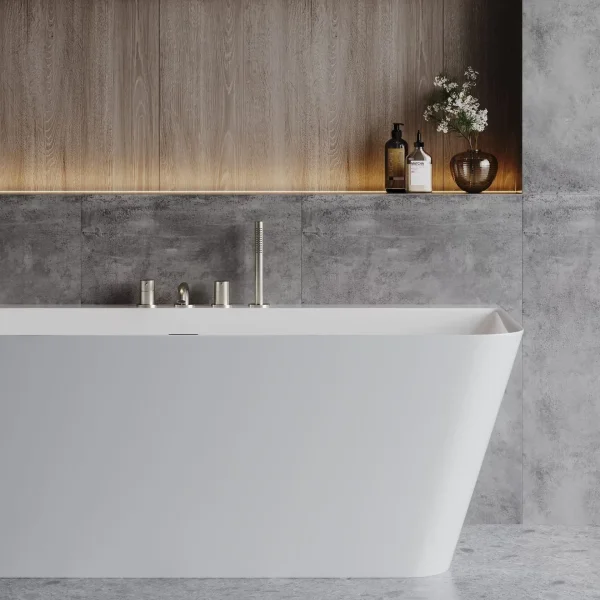 Смеситель на борт ванны AQUAme Siena AQM6219BN с душевым гарнитуром, никель матовый