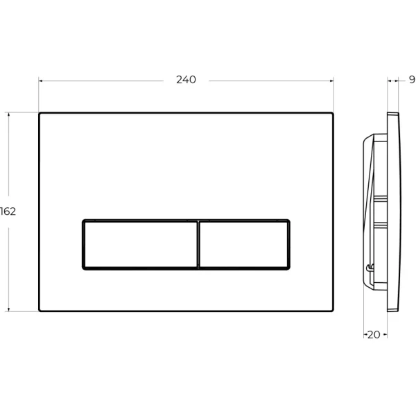 Кнопка смыва Cezares Slider SLIDER-BTN-01 для инсталляции, хром