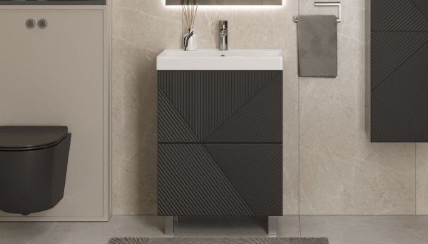 Тумба Velvex напольная Edge 60.2Y, графит (tn.EDG.9696.60.2Y графит)