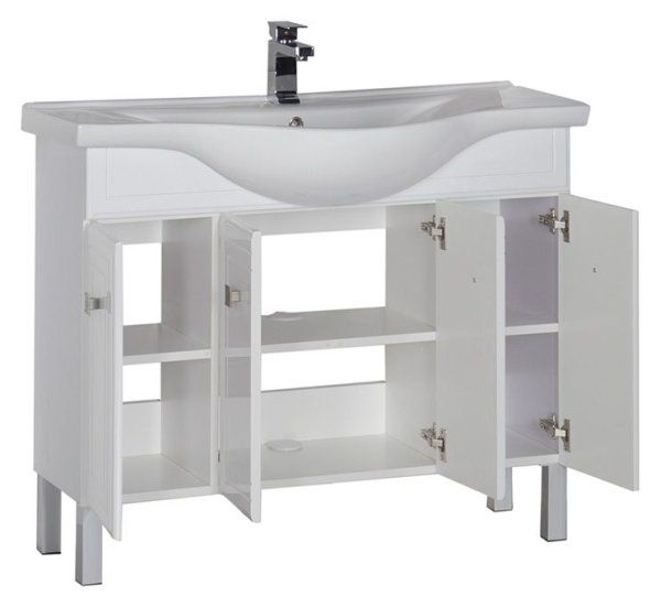 Тумба под раковину Aquanet Стайл 00181503 105 белая, 4 дверцы