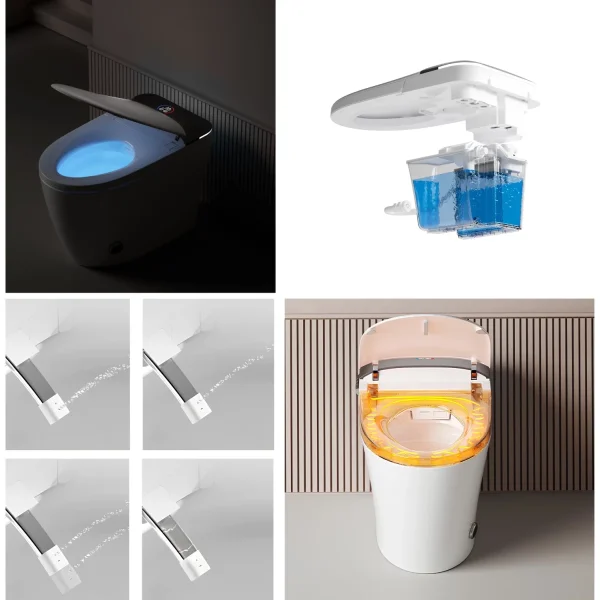 Электронный унитаз-биде напольный Ceruttispa Ersilia Smart CT10616 импульсный, безободковый, торнадо, с сиденьем микролифт, белый