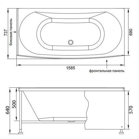 Акриловая ванна Aquanet Izabella 00203985 160х70